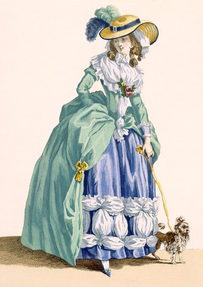 Lady Walking Her Dog, engraved by Dupin, plate no.190 from 